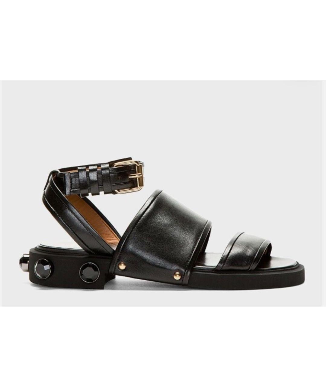 GIVENCHY Черные кожаные босоножки, фото 7