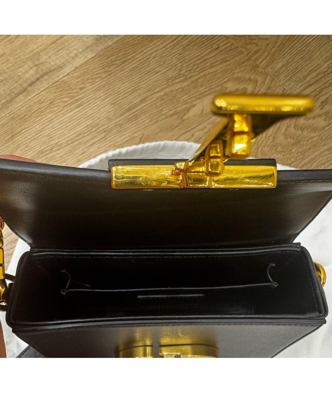 CHRISTIAN DIOR Черная кожаная сумка через плечо, фото 4