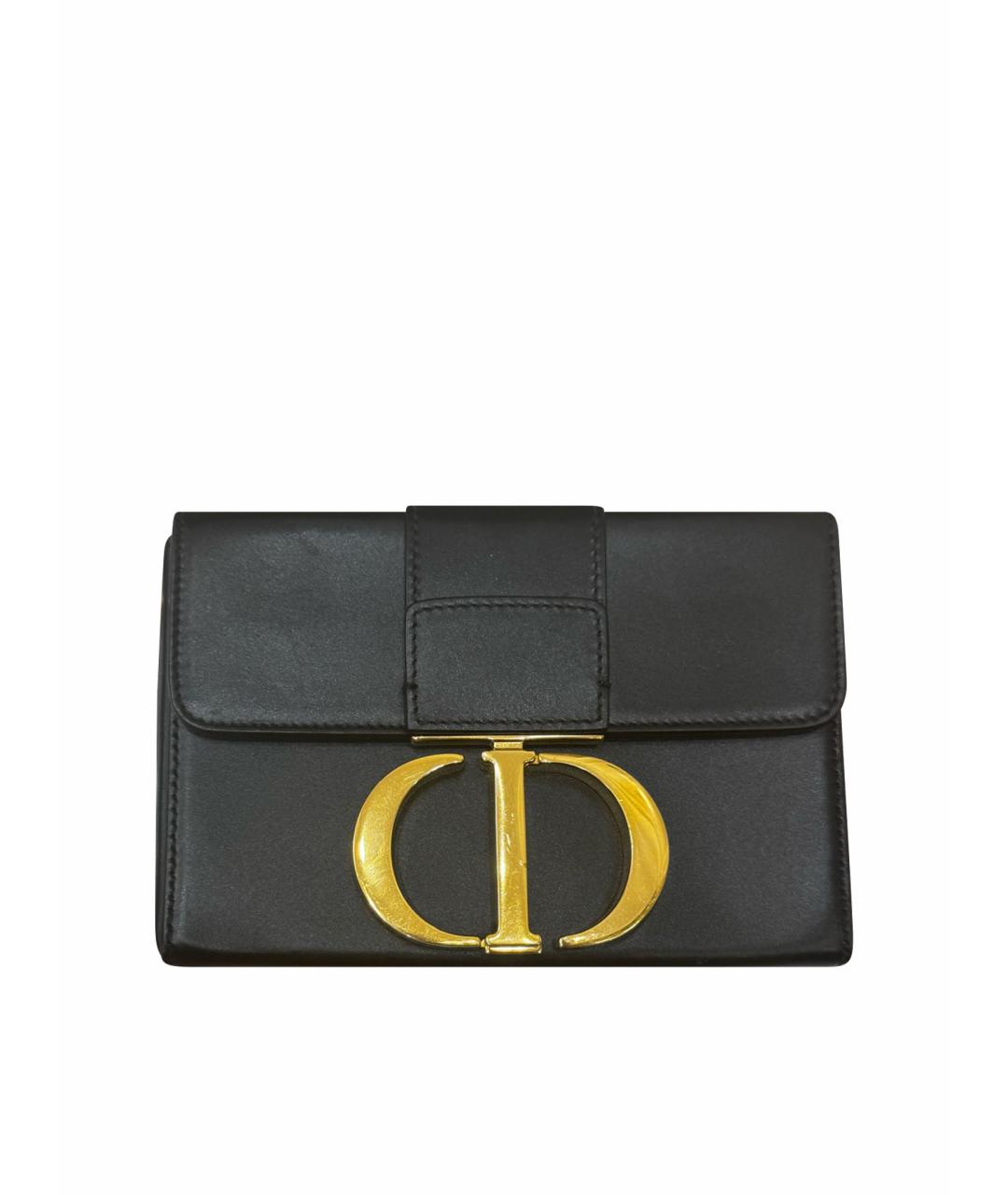 CHRISTIAN DIOR Черная кожаная сумка через плечо, фото 1