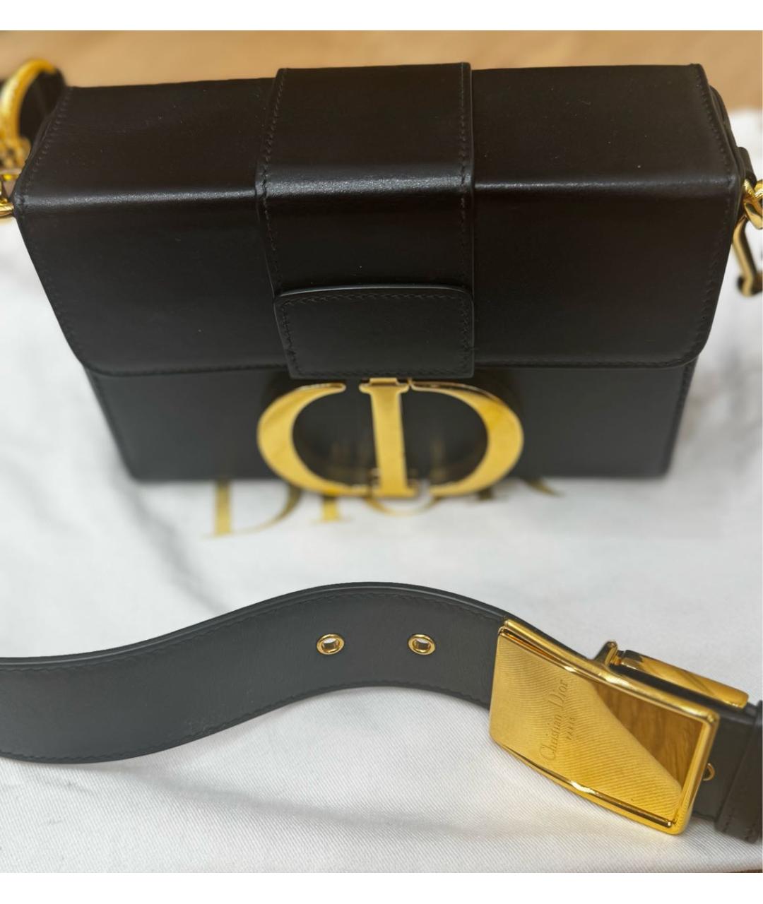 CHRISTIAN DIOR Черная кожаная сумка через плечо, фото 2