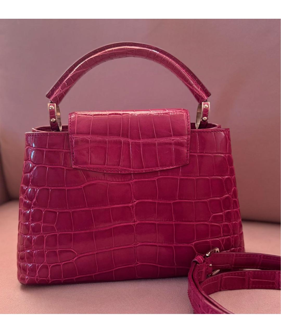 LOUIS VUITTON Фуксия кожаная сумка через плечо, фото 3