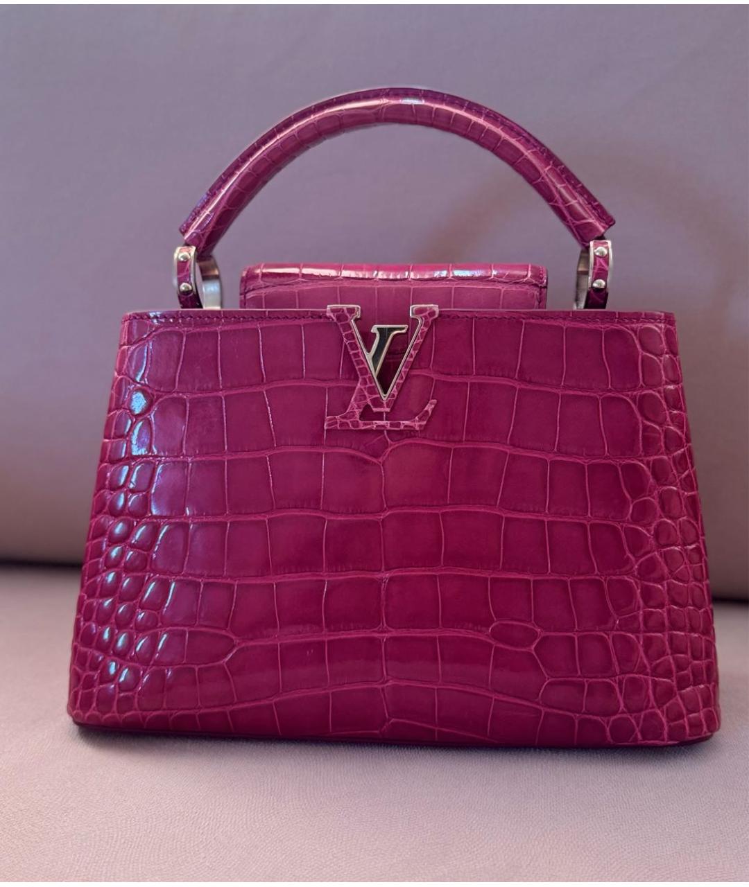 LOUIS VUITTON Фуксия кожаная сумка через плечо, фото 4