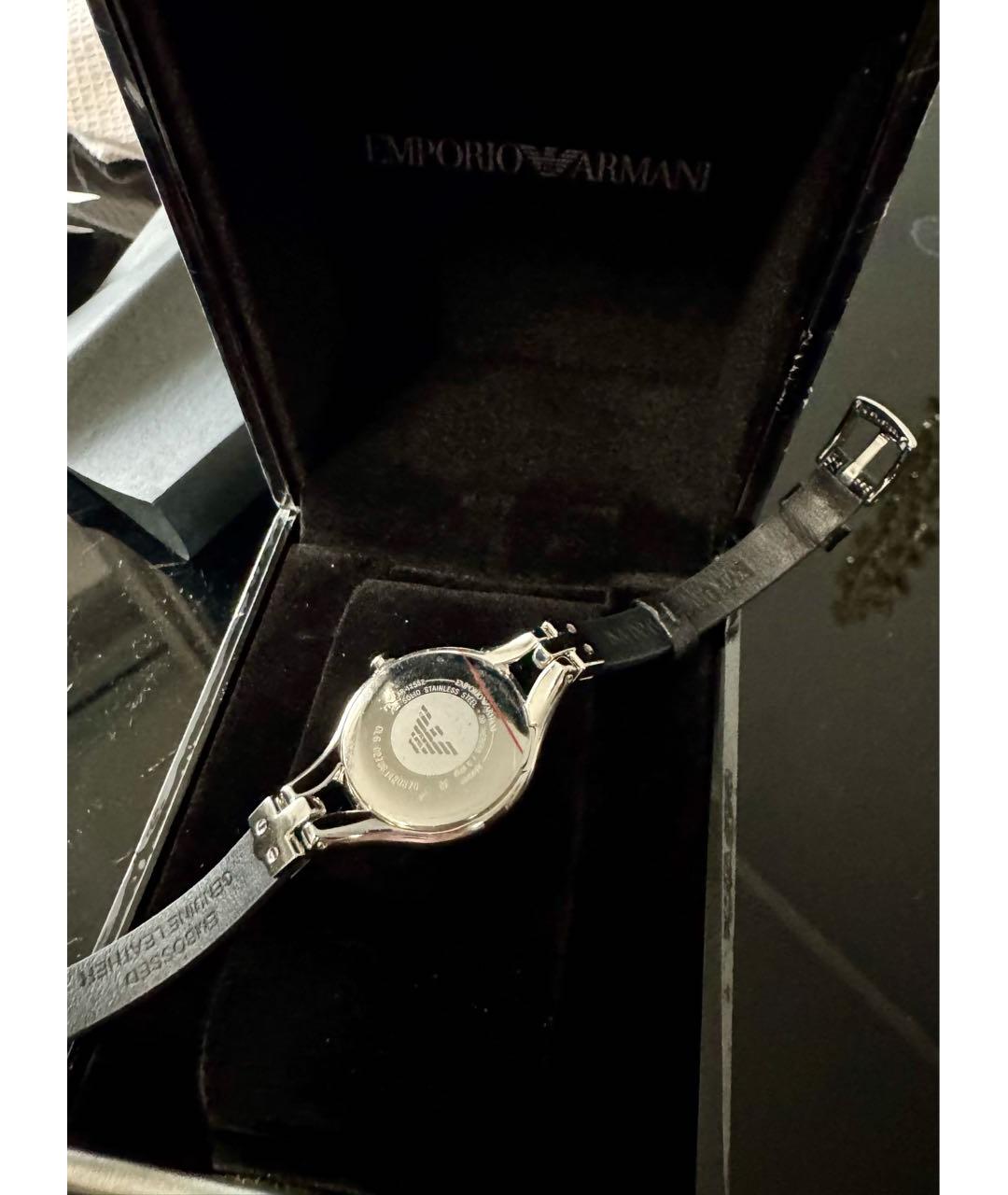 EMPORIO ARMANI Серебряные стеклянные часы, фото 3