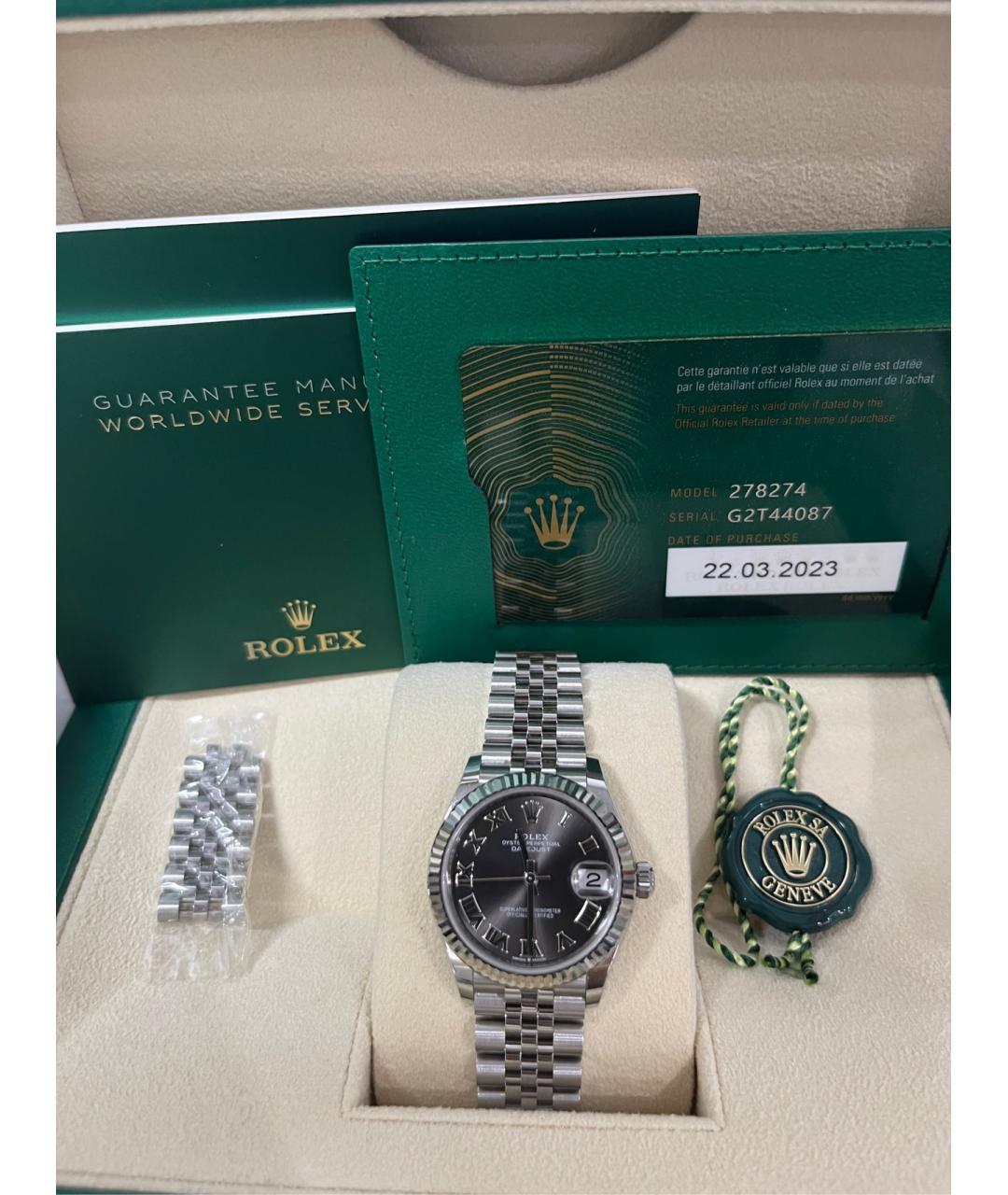 ROLEX Серые часы из белого золота, фото 2