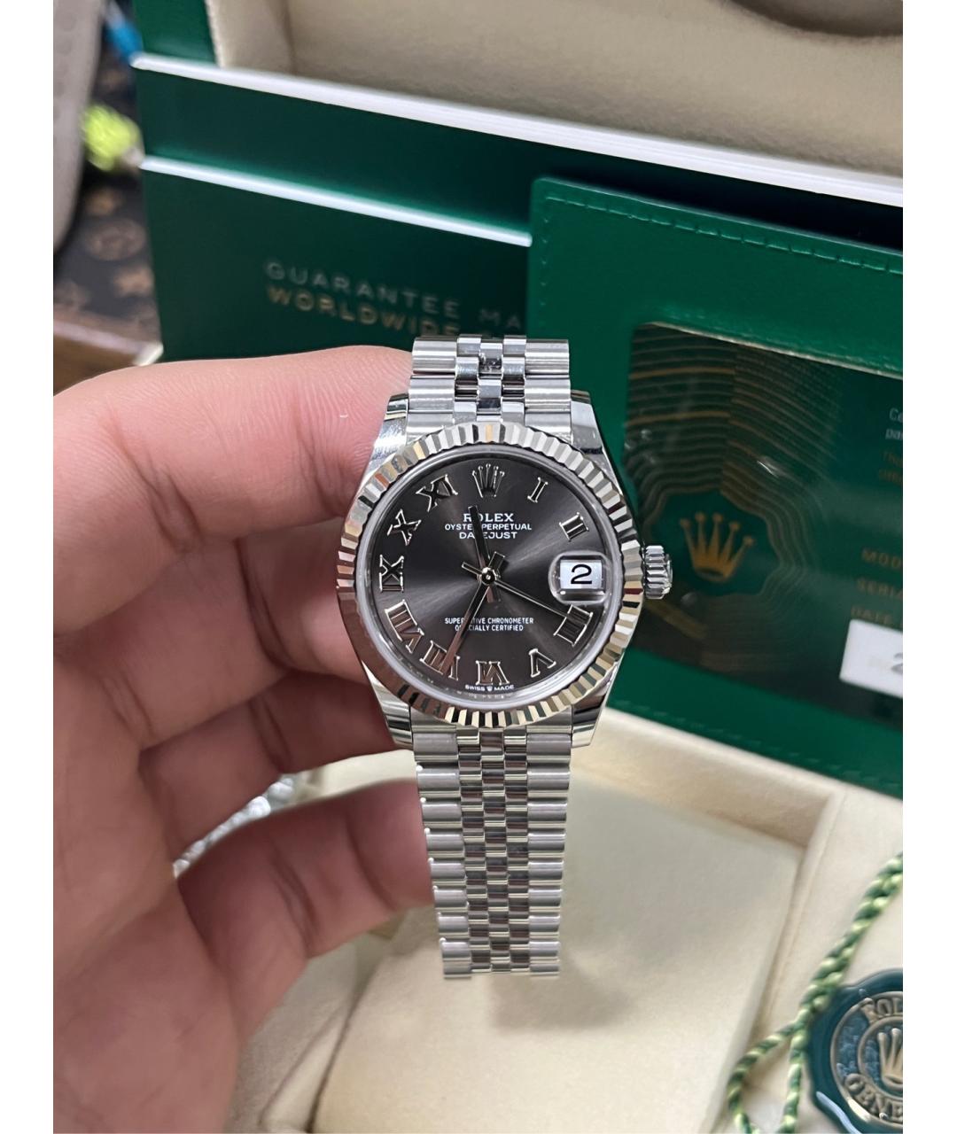 ROLEX Серые часы из белого золота, фото 3