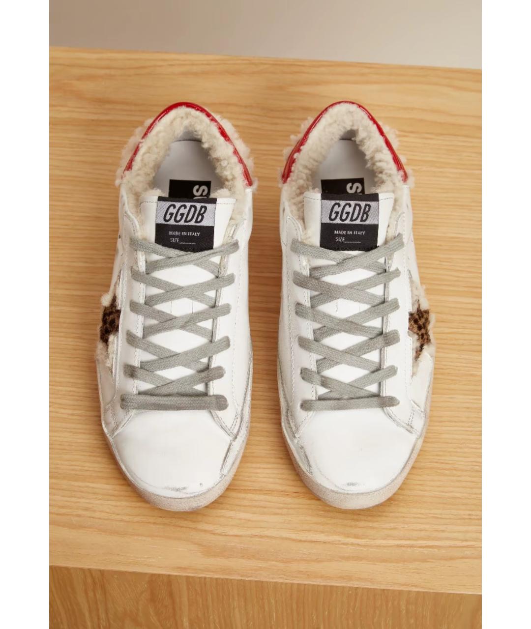 GOLDEN GOOSE DELUXE BRAND Бежевые кожаные кеды, фото 5