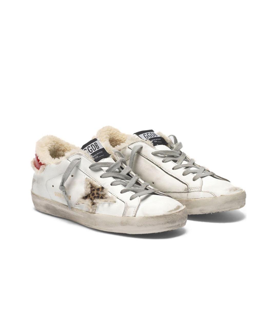 GOLDEN GOOSE DELUXE BRAND Бежевые кожаные кеды, фото 2