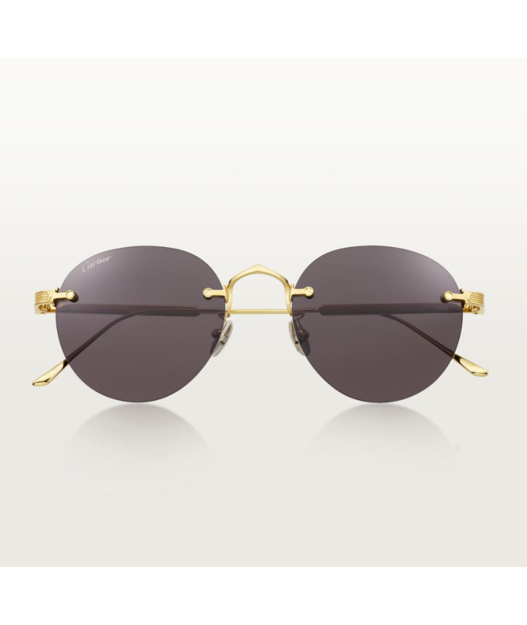 CARTIER Золотые металлические солнцезащитные очки, фото 1