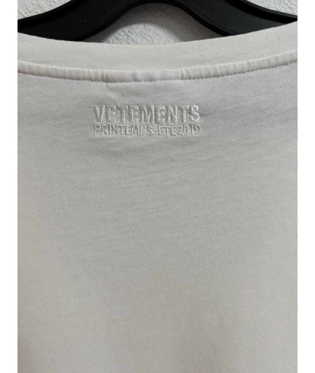 VETEMENTS Белая хлопковая футболка, фото 3