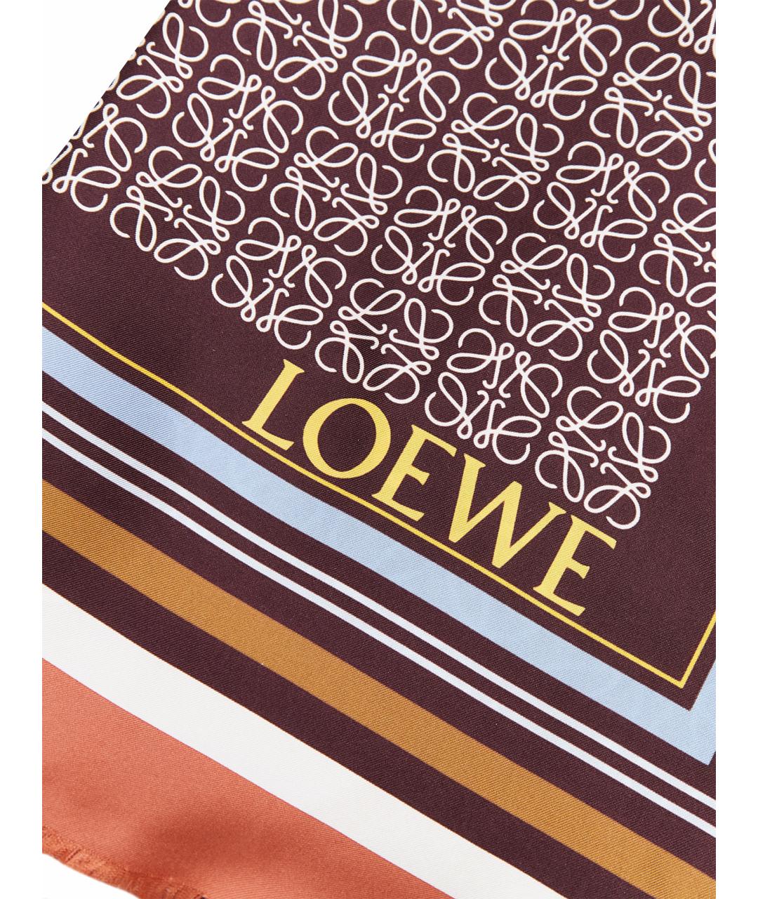 LOEWE Оранжевый шелковый платок, фото 3