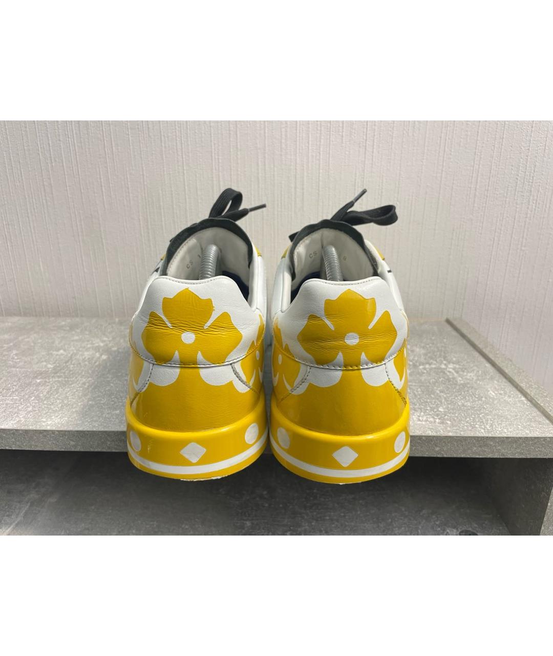 DOLCE&GABBANA Белые кожаные низкие кроссовки / кеды, фото 4