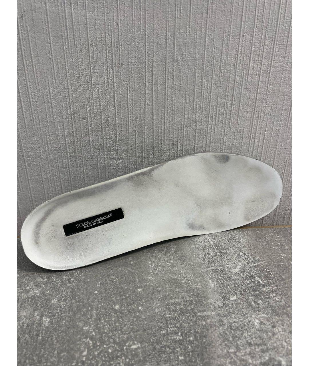 DOLCE&GABBANA Белые кожаные низкие кроссовки / кеды, фото 8