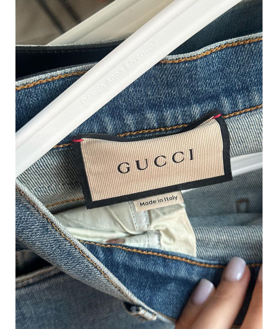 GUCCI Синие джинсы слим, фото 3