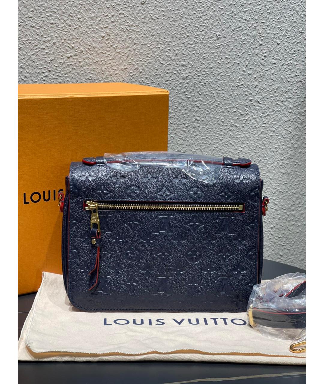 LOUIS VUITTON Синяя кожаная сумка через плечо, фото 3