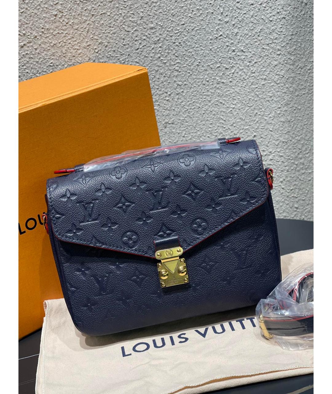 LOUIS VUITTON Синяя кожаная сумка через плечо, фото 2