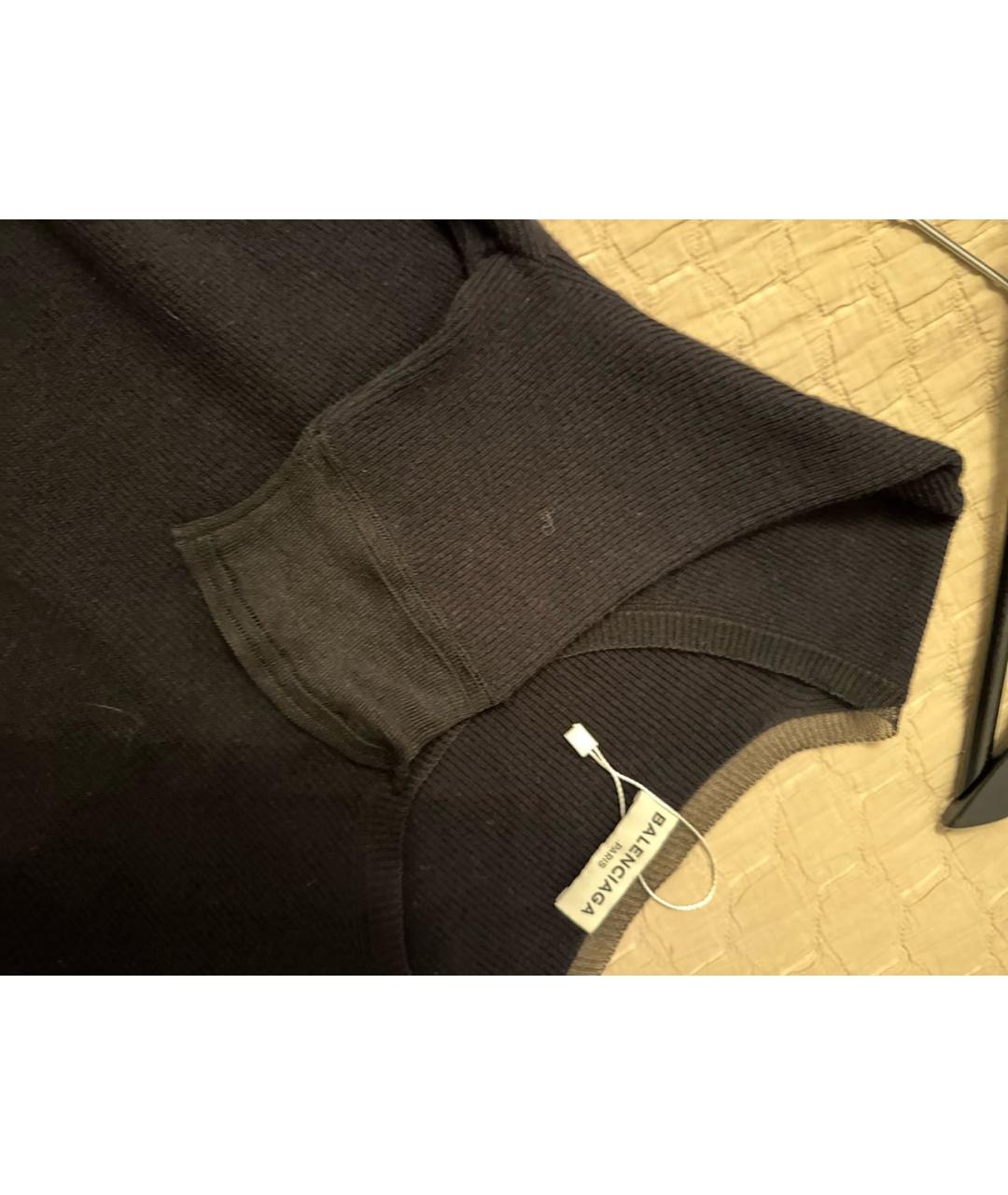 BALENCIAGA Черный шерстяной джемпер / свитер, фото 4