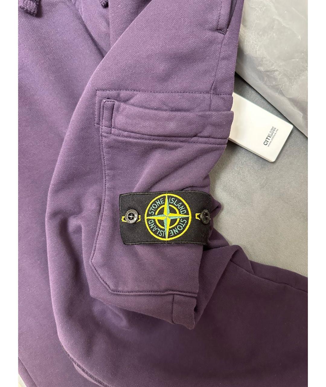 STONE ISLAND Фиолетовые хлопковые повседневные брюки, фото 2