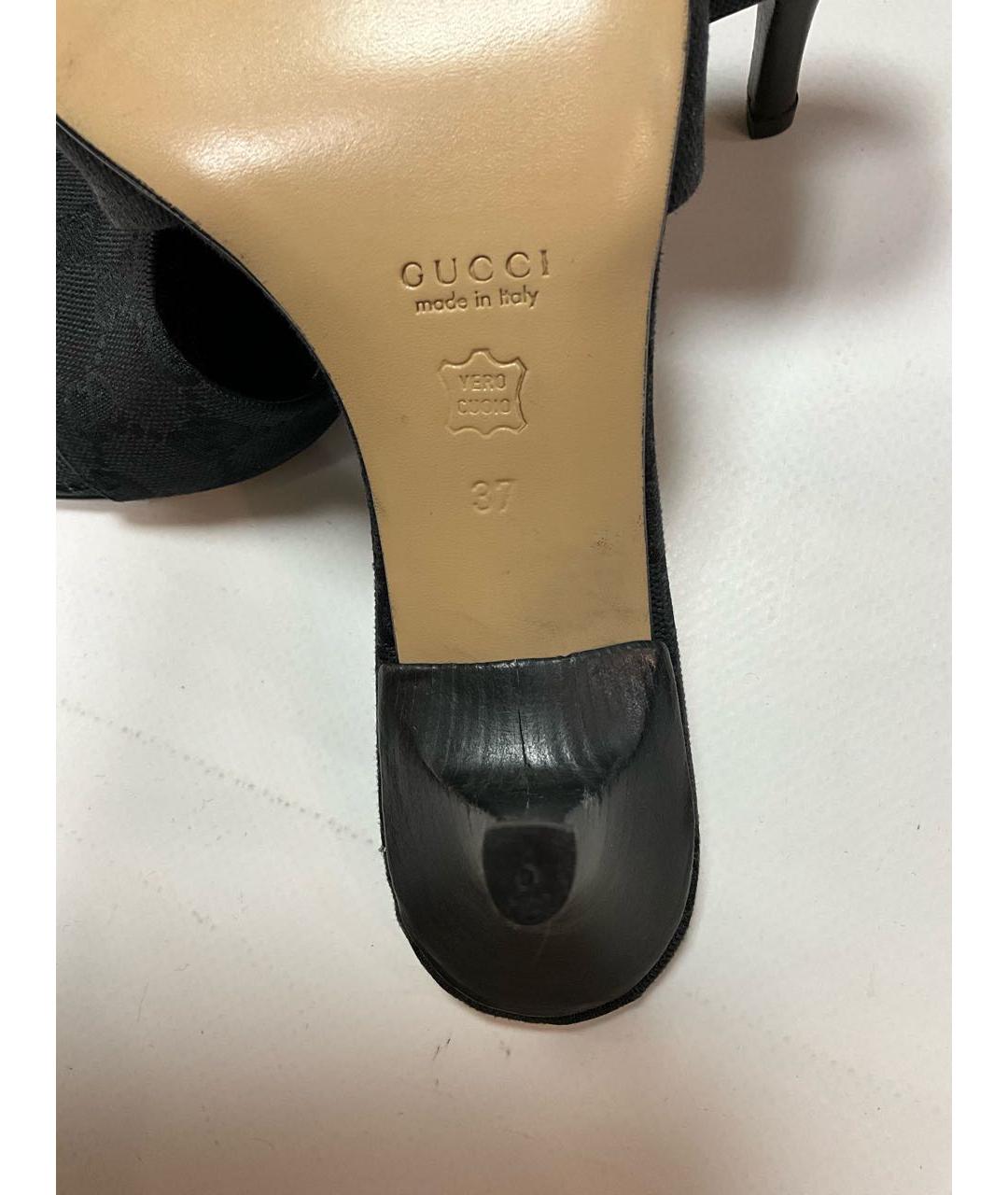 GUCCI Черные кожаные сабо, фото 5