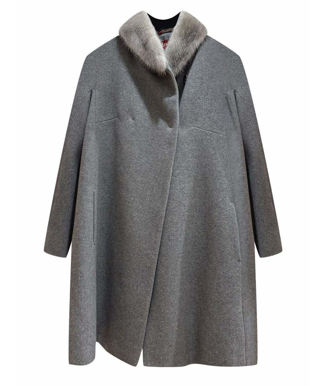 MAX MARA STUDIO Серое шерстяное пальто, фото 1