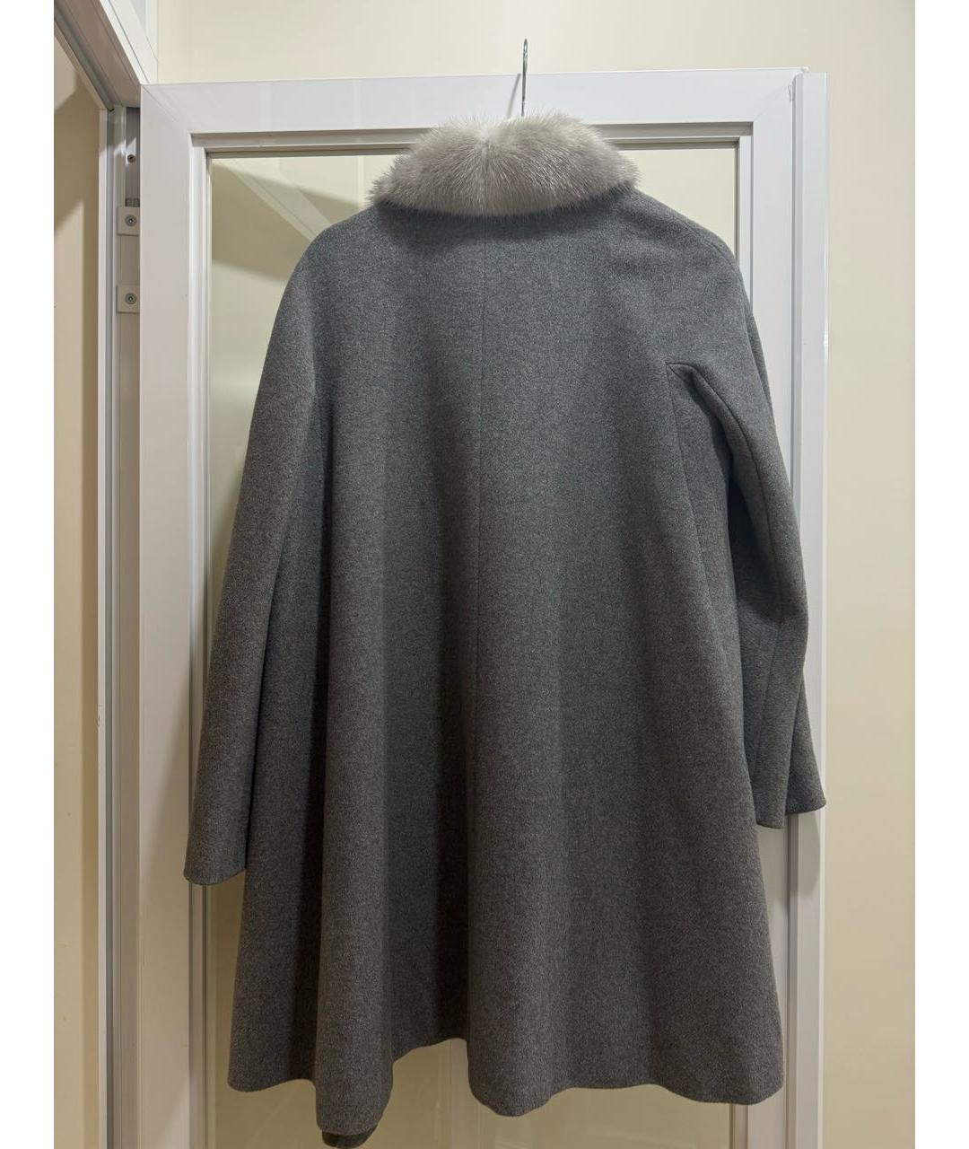 MAX MARA STUDIO Серое шерстяное пальто, фото 2