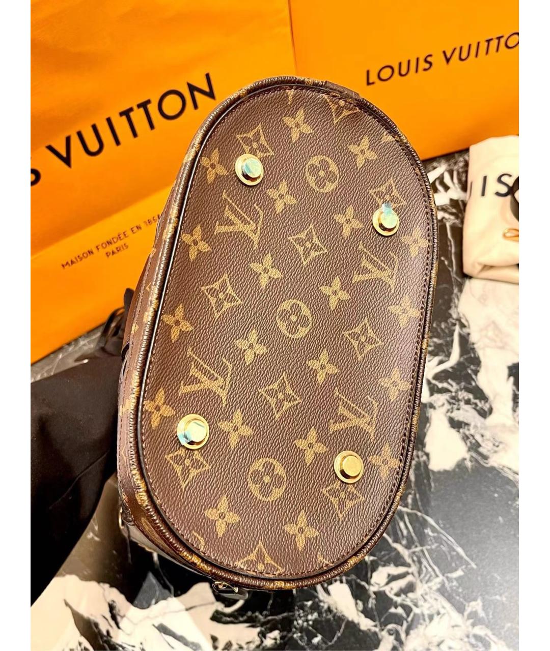 LOUIS VUITTON Коричневая кожаная сумка через плечо, фото 2