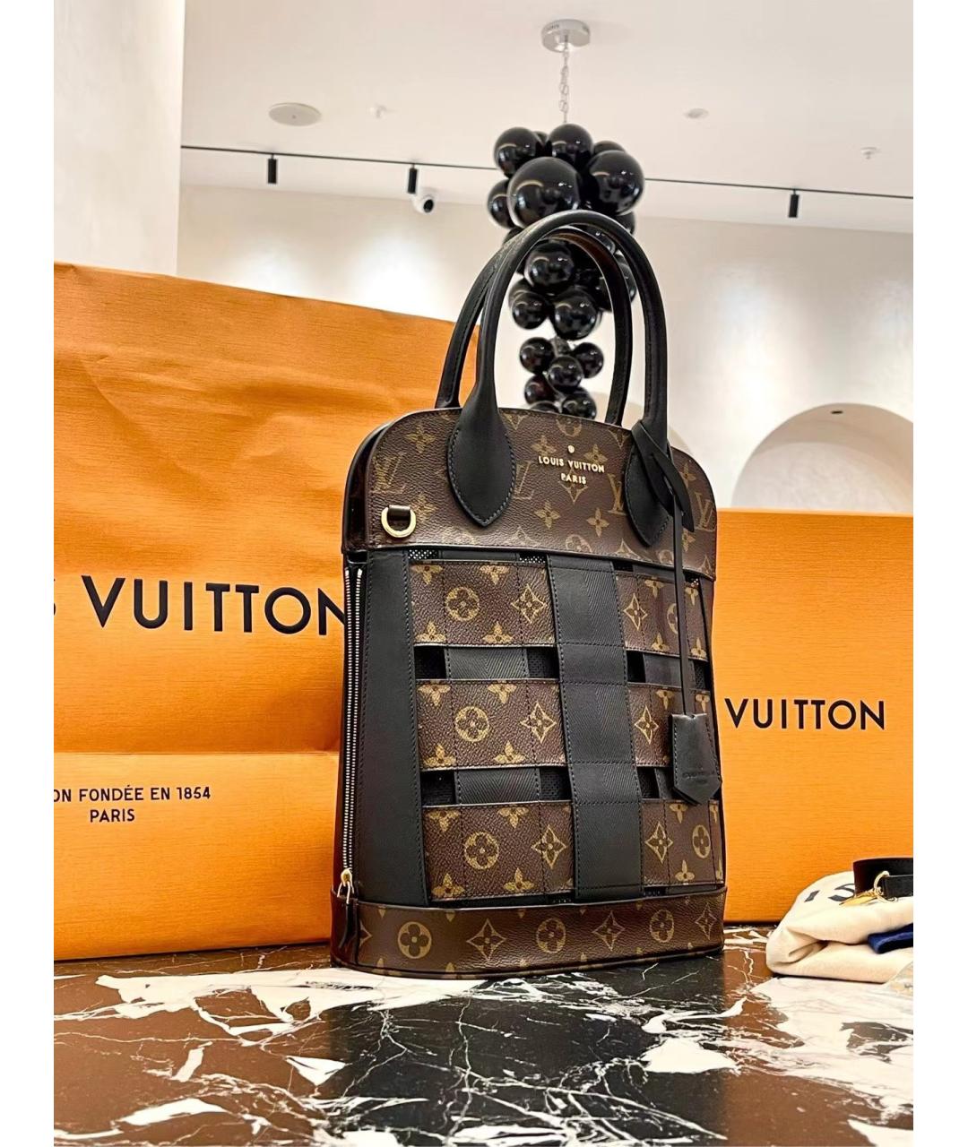 LOUIS VUITTON Коричневая кожаная сумка через плечо, фото 4