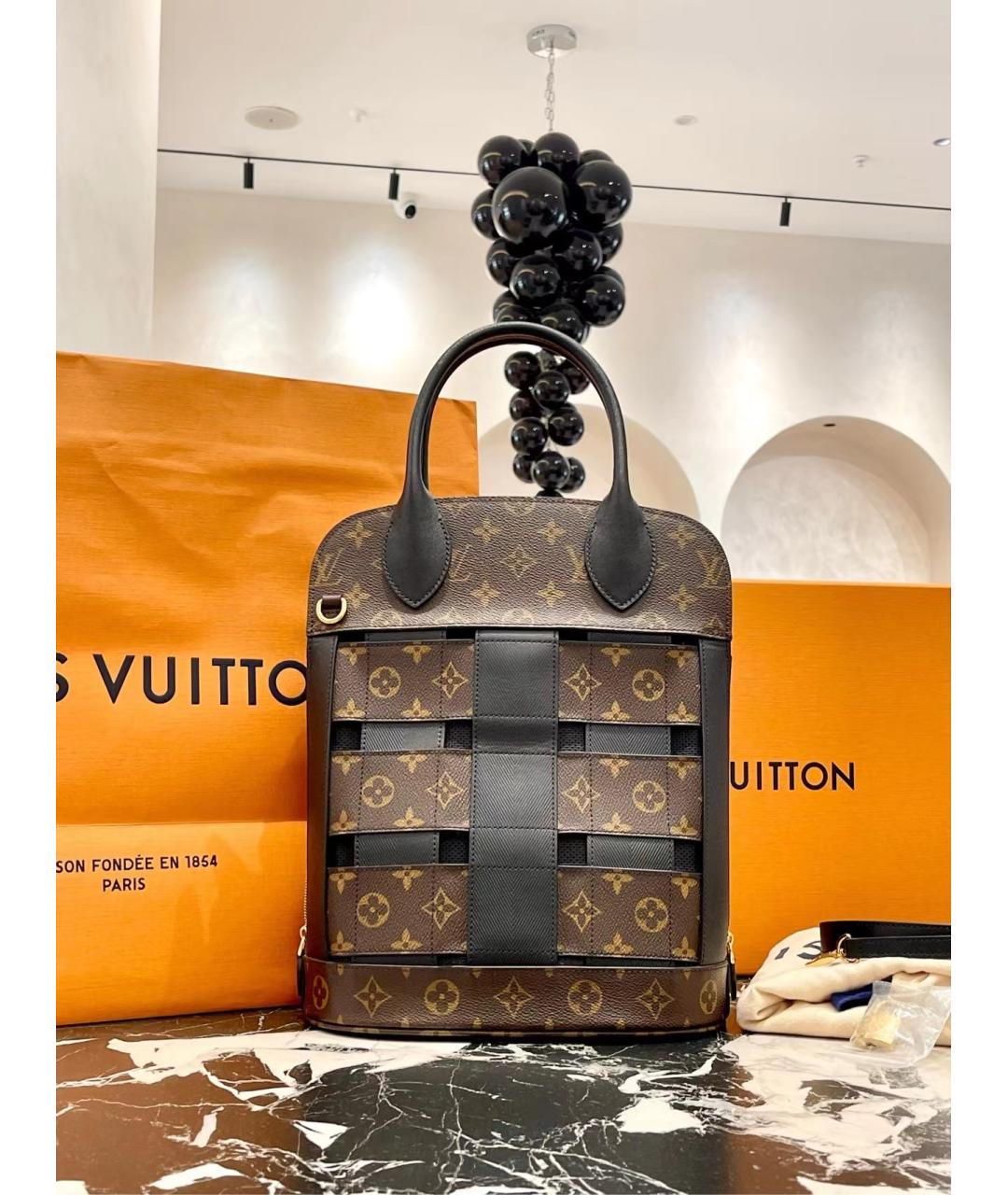 LOUIS VUITTON Коричневая кожаная сумка через плечо, фото 5