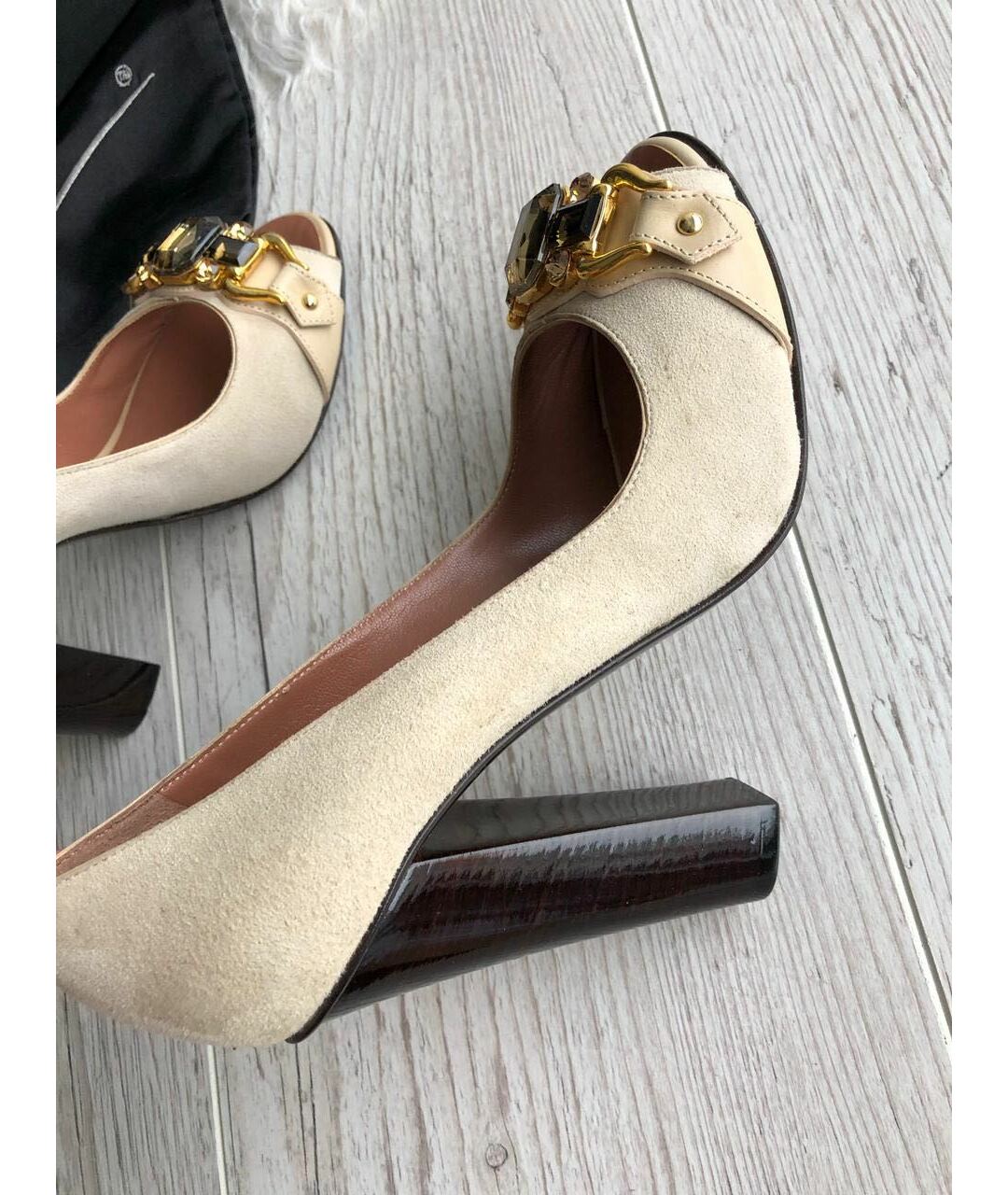 GIUSEPPE ZANOTTI DESIGN Бежевые замшевые туфли, фото 8