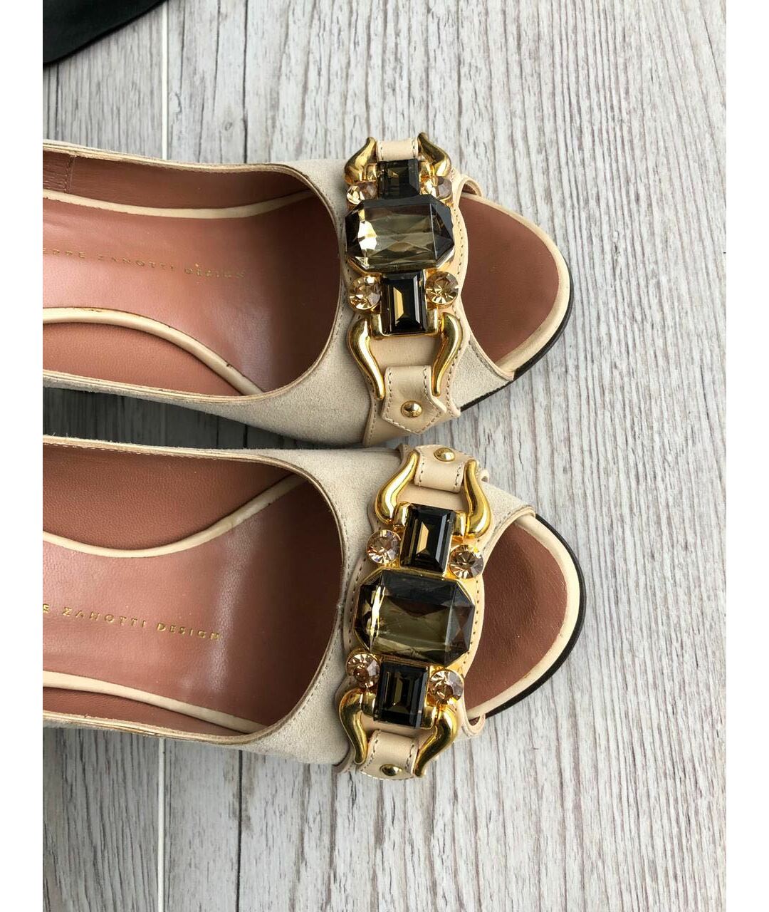 GIUSEPPE ZANOTTI DESIGN Бежевые замшевые туфли, фото 3
