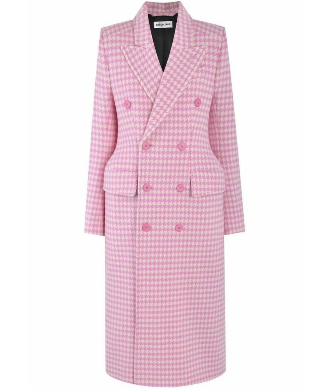 BALENCIAGA Розовое шерстяное пальто, фото 1
