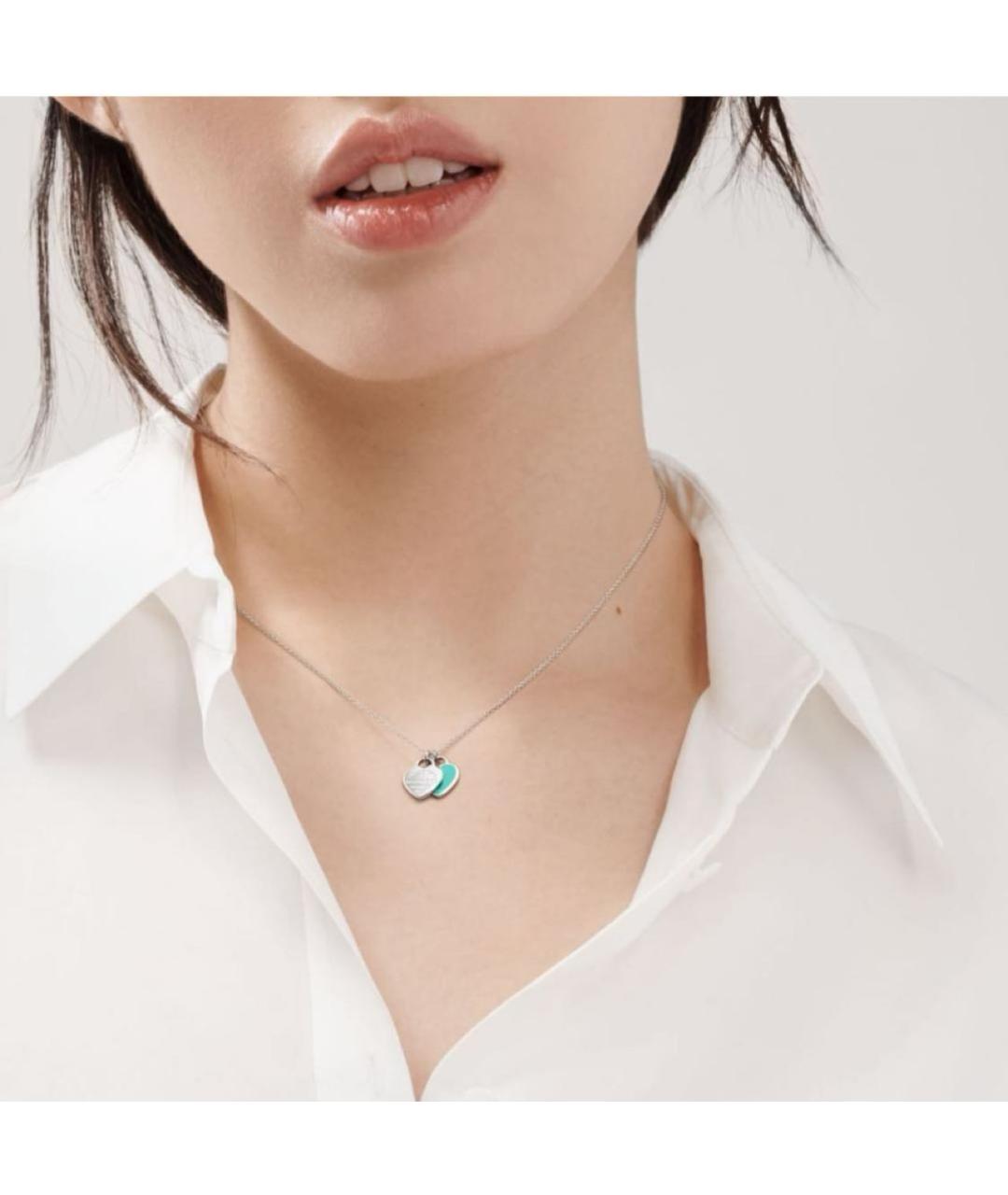 TIFFANY&CO Бирюзовая серебряная подвеска, фото 3