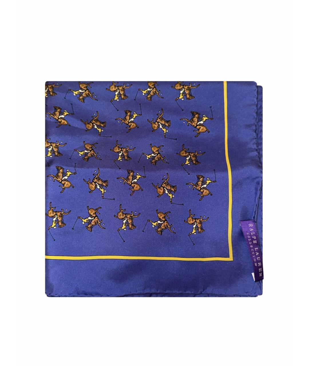 RALPH LAUREN PURPLE LABEL Темно-синий шелковый платок, фото 1