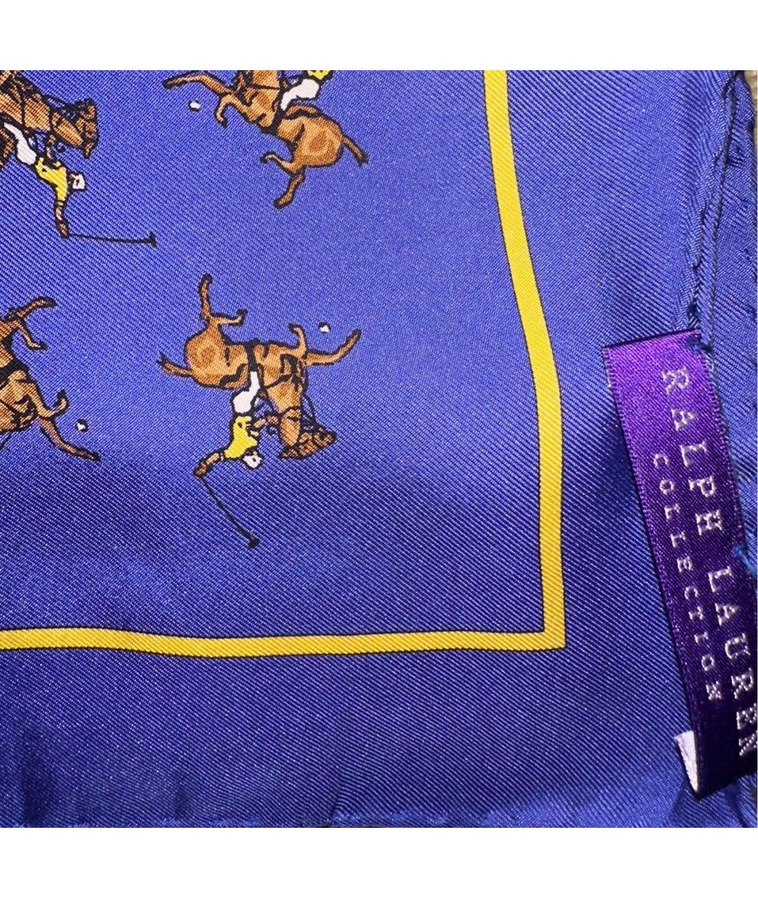 RALPH LAUREN PURPLE LABEL Темно-синий шелковый платок, фото 2