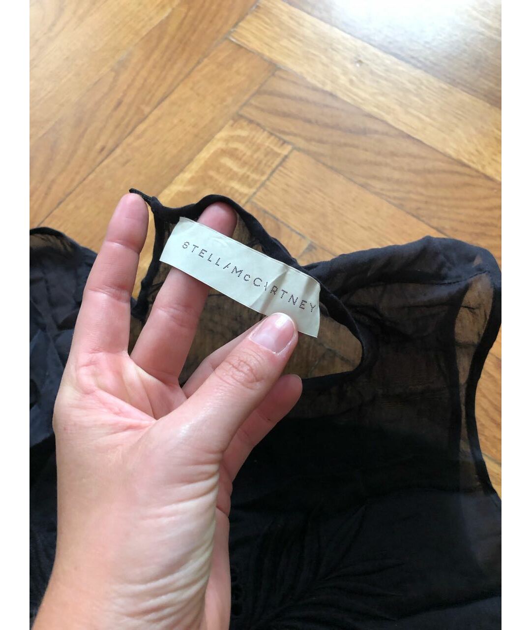 STELLA MCCARTNEY Черная кружевная майка, фото 3