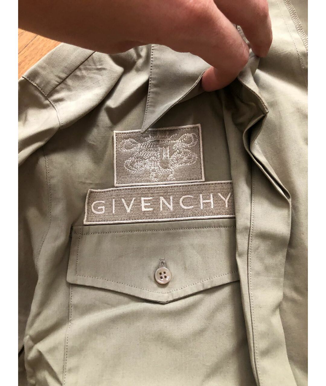 GIVENCHY Хаки хлопковая рубашка, фото 3