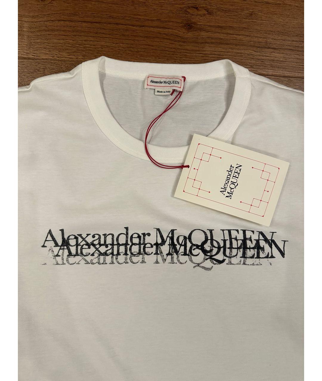 ALEXANDER MCQUEEN Белая хлопковая футболка, фото 3