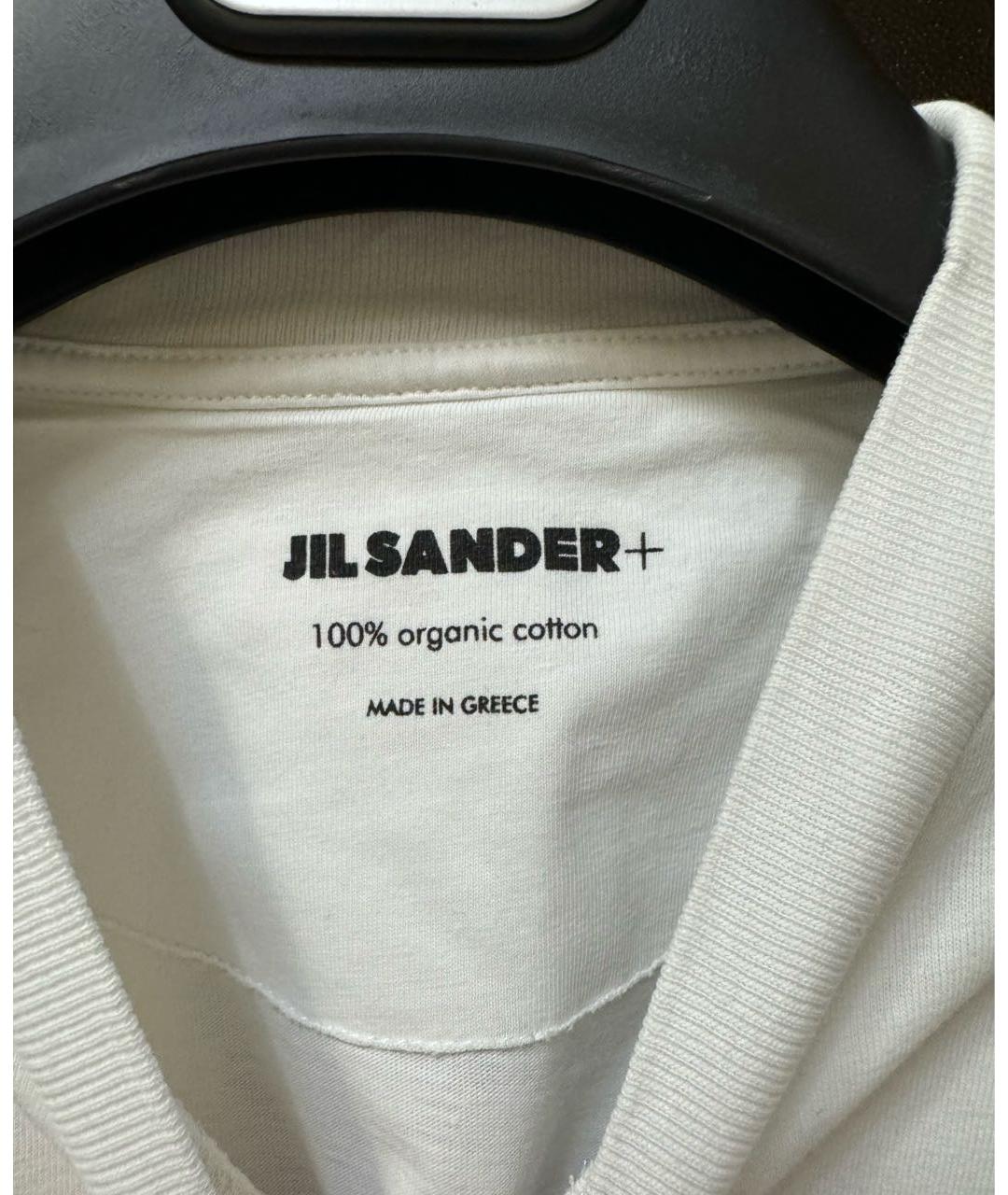 JIL SANDER Белая хлопковая футболка, фото 3