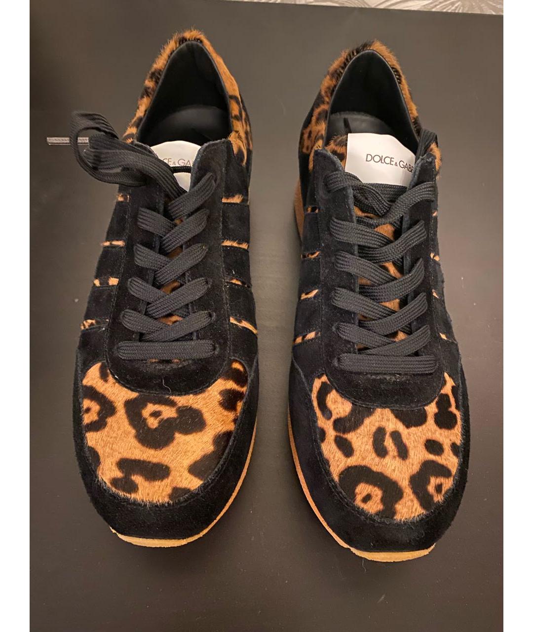 DOLCE&GABBANA Коричневые низкие кроссовки / кеды из лакированной кожи, фото 3