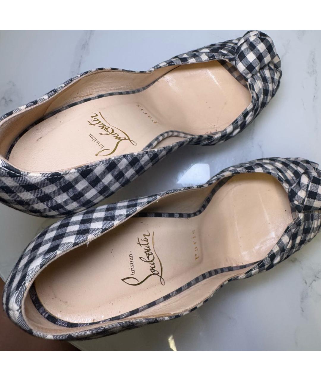 CHRISTIAN LOUBOUTIN Белые текстильные туфли, фото 5