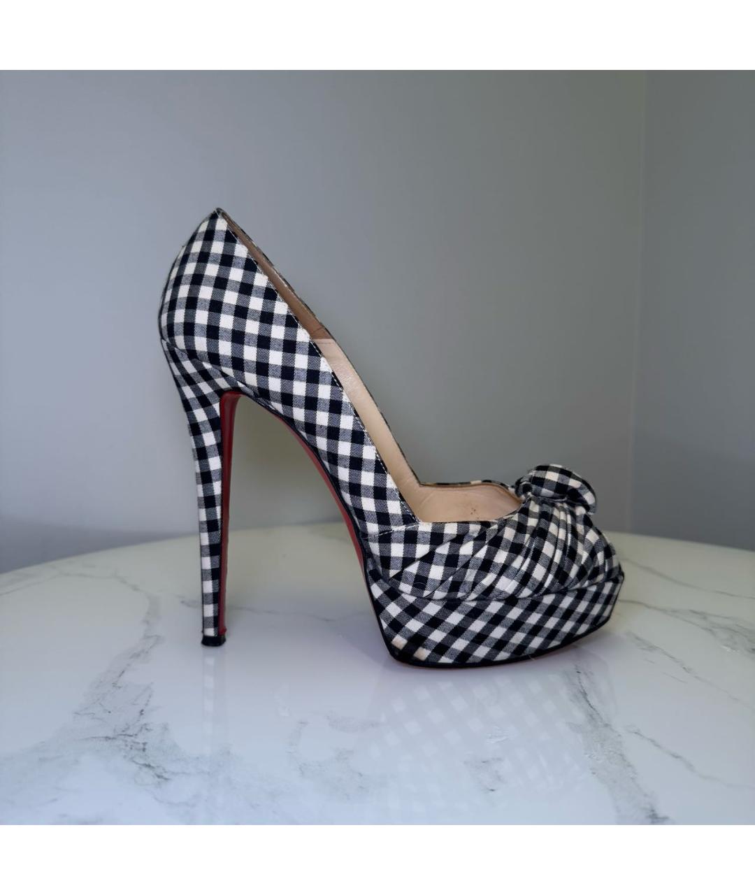 CHRISTIAN LOUBOUTIN Белые текстильные туфли, фото 8