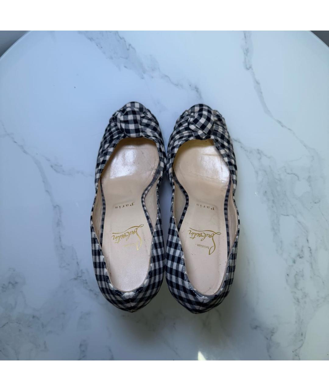CHRISTIAN LOUBOUTIN Белые текстильные туфли, фото 3