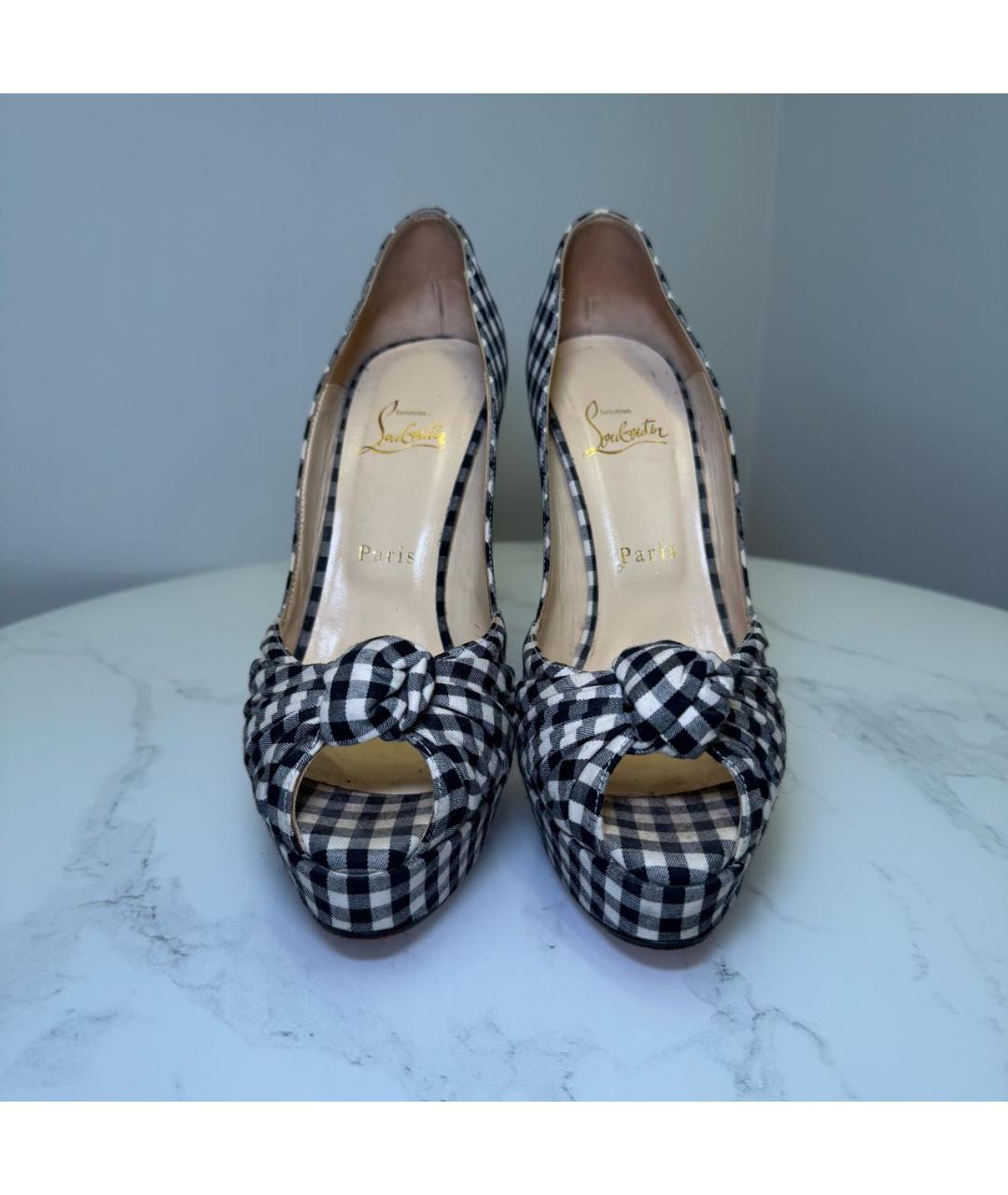 CHRISTIAN LOUBOUTIN Белые текстильные туфли, фото 2
