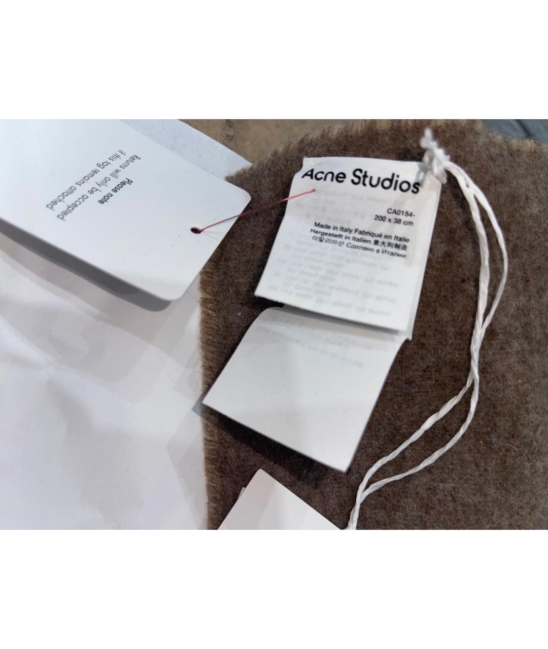 ACNE STUDIOS Бежевый шерстяной шарф, фото 5