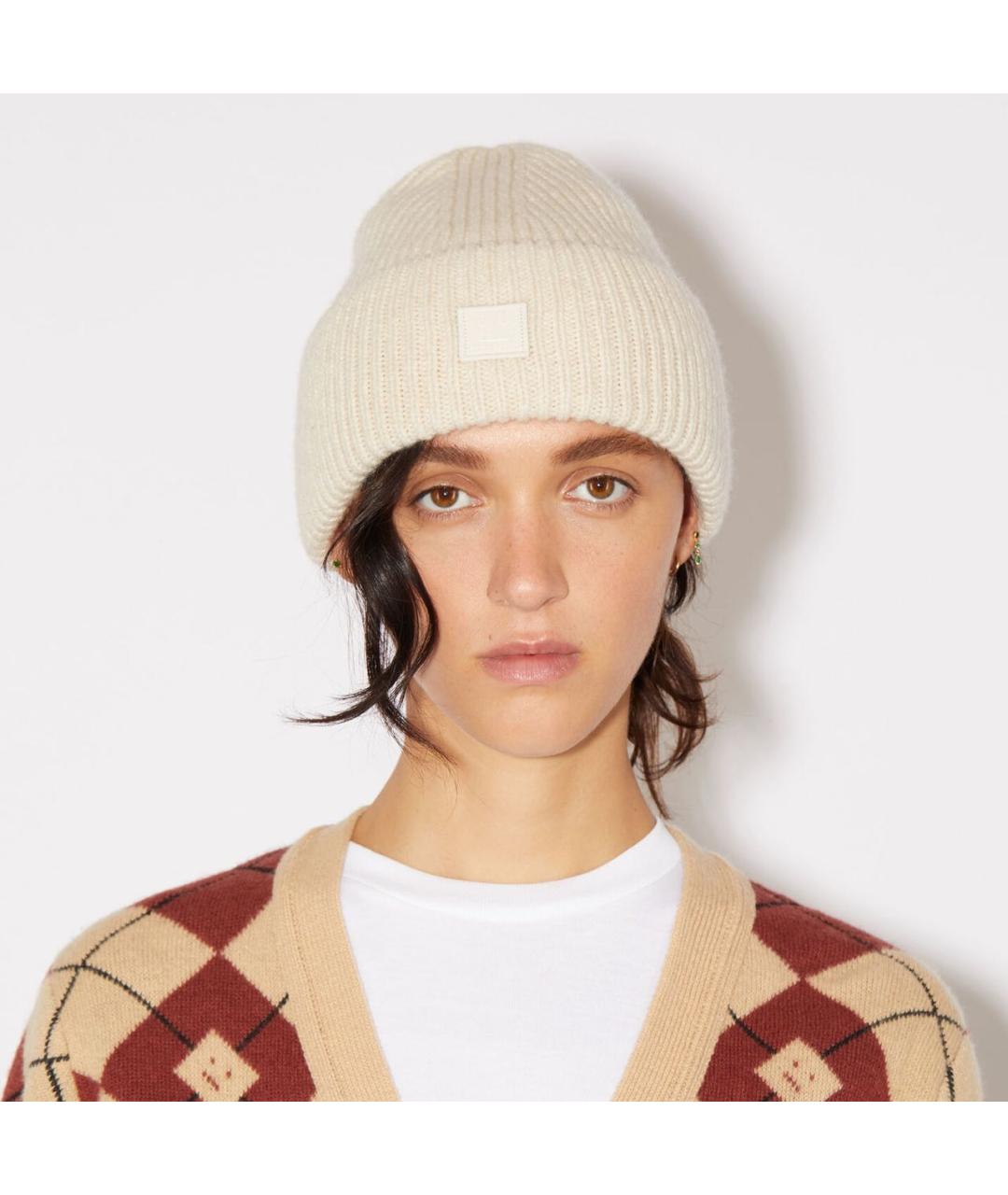 ACNE STUDIOS Бежевая шерстяная шапка, фото 2