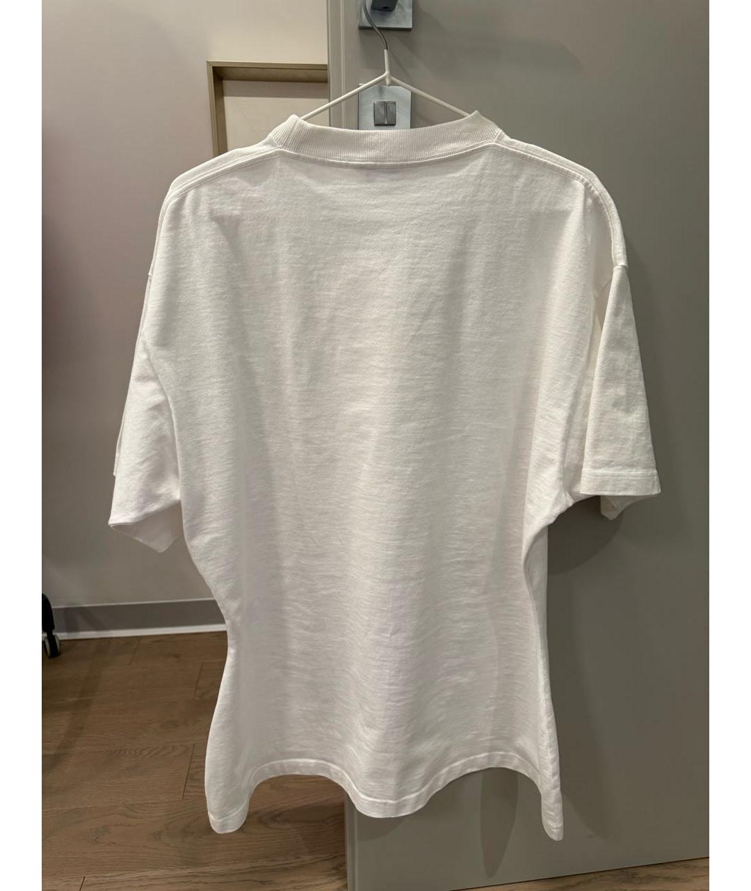 BALENCIAGA Белая хлопковая футболка, фото 4