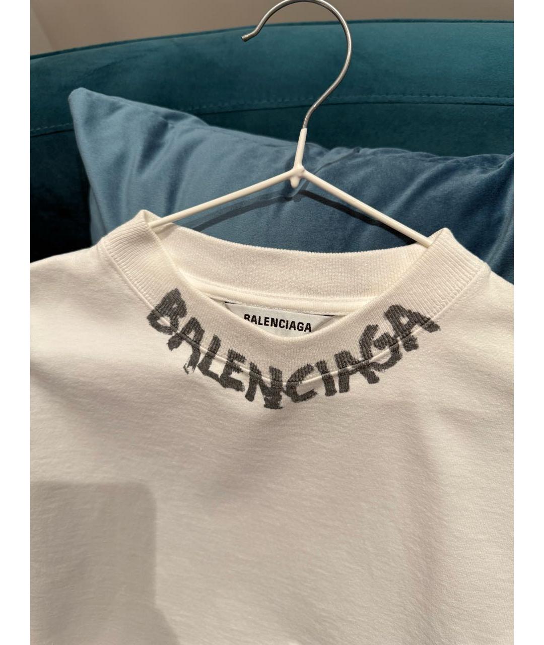 BALENCIAGA Белая хлопковая футболка, фото 3