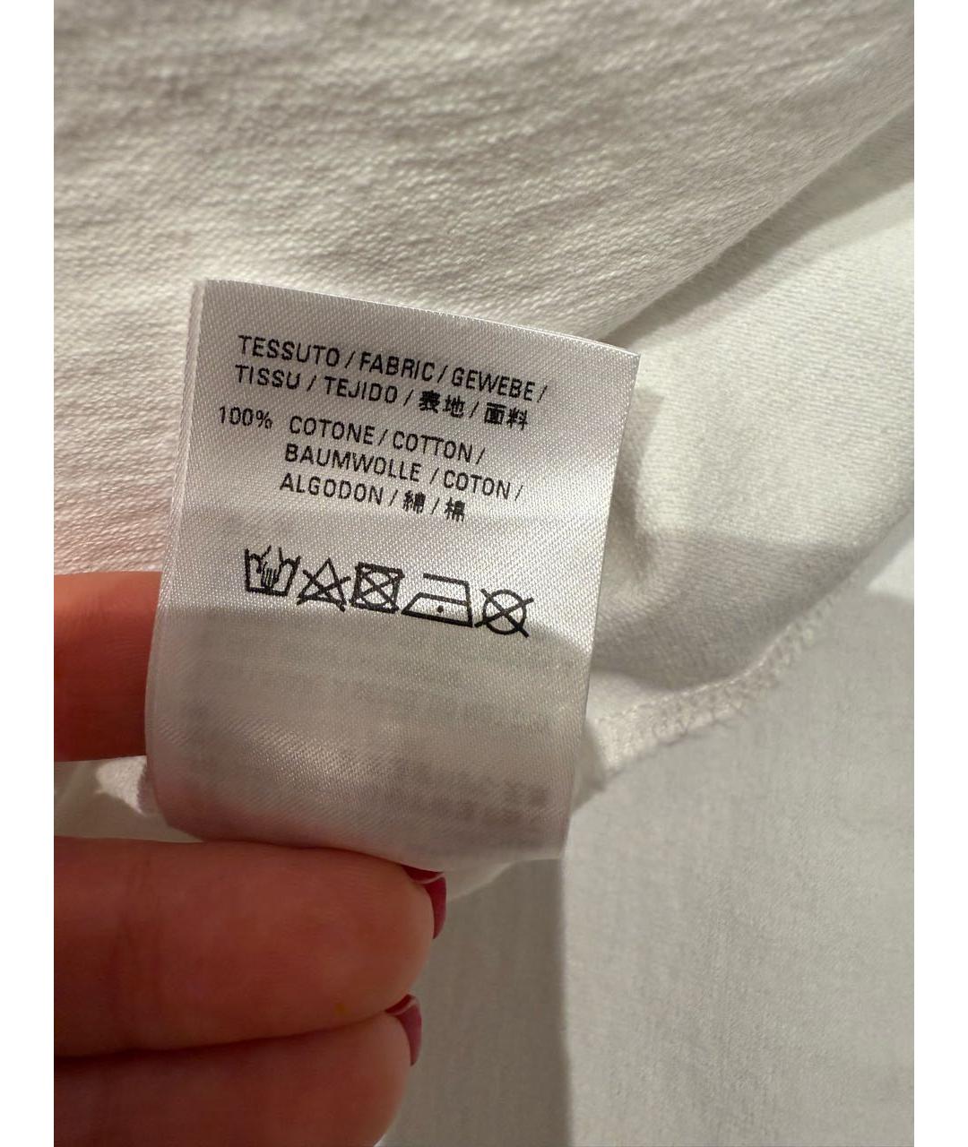 BALENCIAGA Белая хлопковая футболка, фото 5