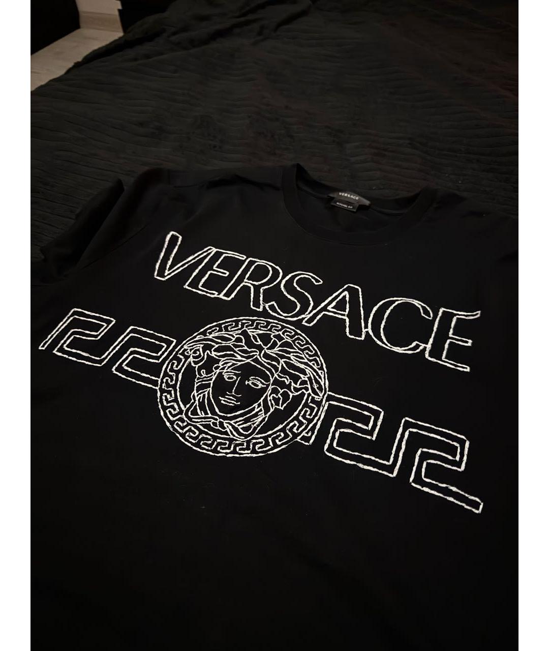 VERSACE Черная хлопковая футболка, фото 3