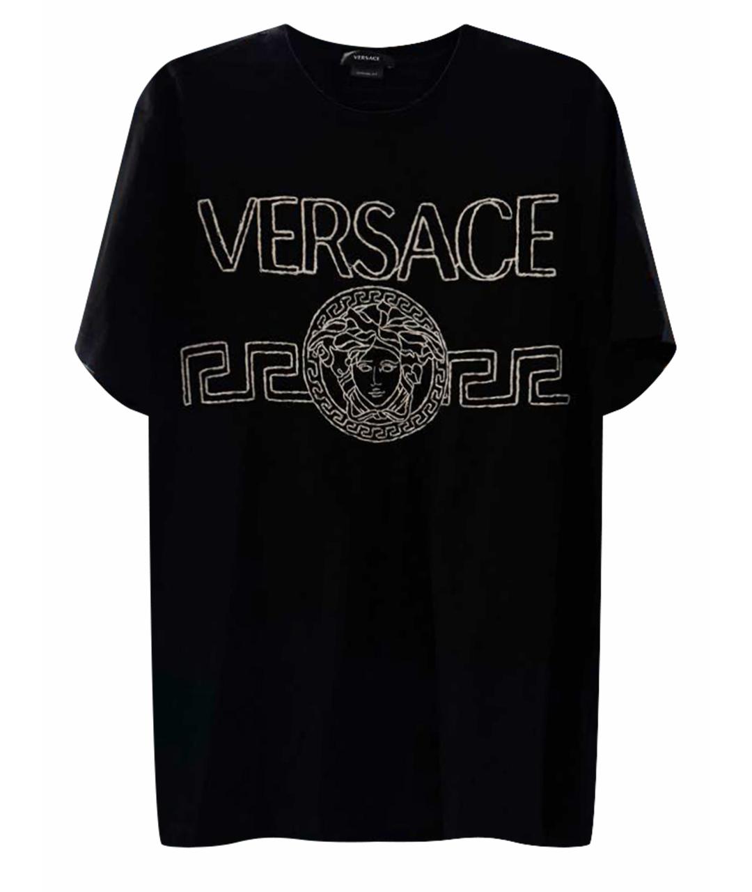 VERSACE Черная хлопковая футболка, фото 1