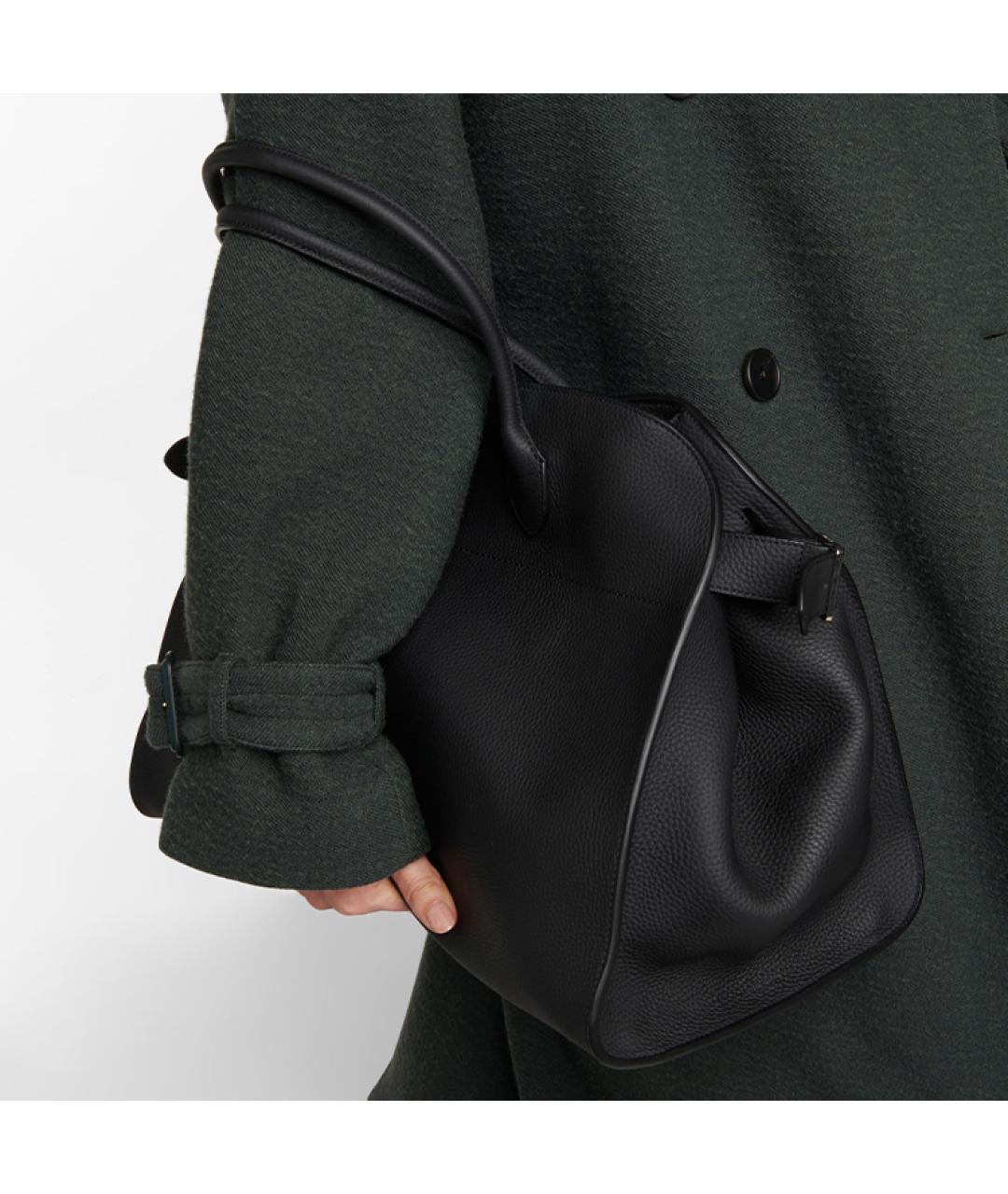 THE ROW Черная кожаная сумка через плечо, фото 5